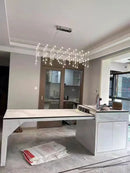 Axyaa Black Crystal Raindrop Chandelier for Elegant Living Space