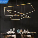 Axyaa Golden Hexagonal Geometric LED Chandelier - Nordic Modern Creative Indoor Fixtures