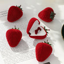 Axyaa Strawberry Jewelry Display Box: Cute Fashion Ring Storage Case for Wedding & Engagement
