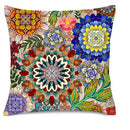 Axyaa Floral Mandala Pattern Pillow Cover for Sofa, Bedroom, Car