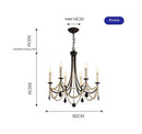 Axyaa French Crystal Chandelier, Retro Pearl Living Room Light
