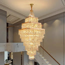 Axyaa Crystal Chandelier: Modern Luxury Stair & Living Room Lighting