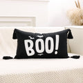 Axyaa Halloween Bat Boo Embroidery Throw Pillow Cover