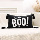 Axyaa Halloween Bat Boo Embroidery Throw Pillow Cover