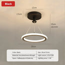 Axyaa LED Circle Ceiling Light Black Gold Lustres Home Decor Fixture