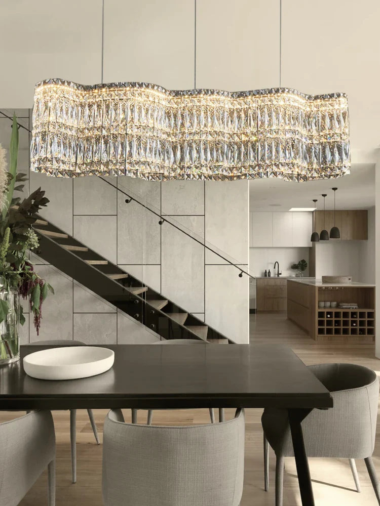 Axyaa Crystal Chandelier Pendant Light - Elegant Indoor Hanging Fixture