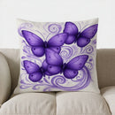 Axyaa Purple Butterflies & Swirl Floral Throw Pillow Cover