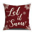 Axyaa Christmas Linen Print Throw Pillow Cover for Home Sofa, Living Room and Bedroom