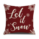 Axyaa Christmas Linen Print Throw Pillow Cover for Home Sofa, Living Room and Bedroom
