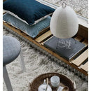 Axyaa Japanese Rice Paper Lamp with Tricolored Bulb and Metal Feet