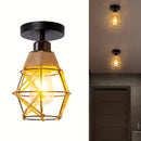 Axyaa Hemp Rope Woven Ceiling Light: Retro Style, E27 Base, Aisle & Balcony Fixture