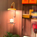 Axyaa Modern White Metal Wall Light with Dark Wood Base for Bedroom ParlorREADINGSTUDYLamp