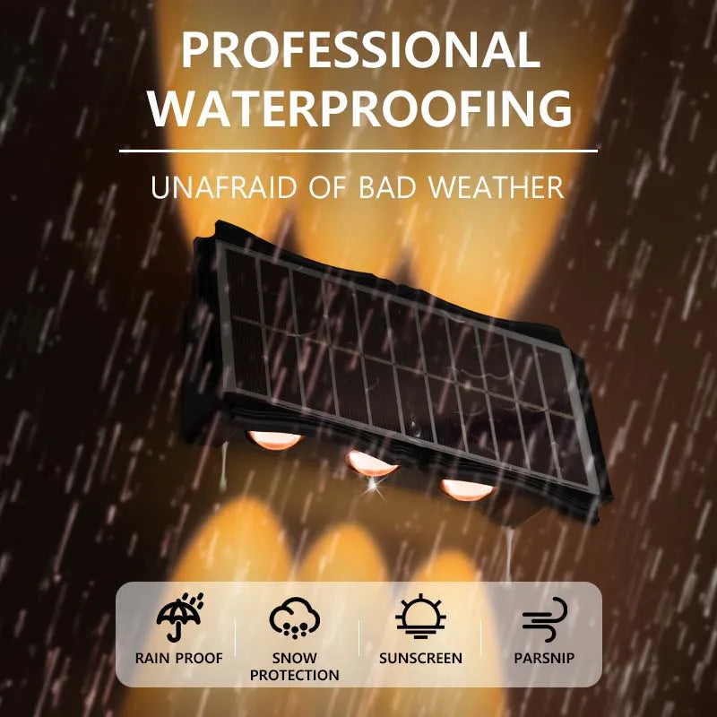 Axyaa Solar LED Outdoor Wall Lamps Illuminate Balcony Garden Decor