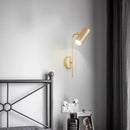 Axyaa Rotatable LED Wall Lamp Minimalist Black Gold Bedroom Sconce