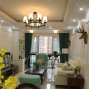Axyaa Vintage Iron Pendant Lamp with Cloth Lampshade