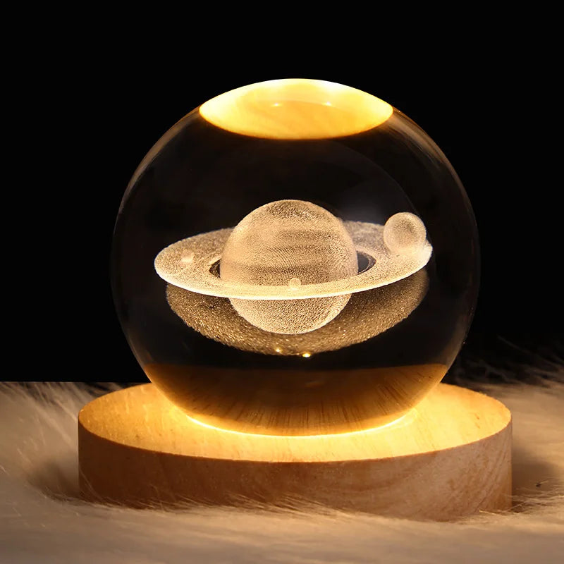 Axya Astronaut Crystal Ball Night Light: Unique Galaxy Planetary Glow, USB Powered