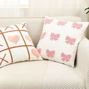 Axyaa Embroidered Bow Flower Sofa Throw Pillowcase Tufted Love Cushion Covers