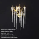 Axyaa Gold Aluminum Crystal Wall Lamp for Modern Luxury Living Room