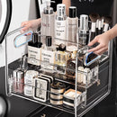 Axyaa 3-Tier Makeup & Skincare Storage Display Case: Transparent Desktop Organizer