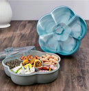 Axyaa Melon Seed Plate Fruit Storage Box with Dividers and Cover
