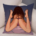 Axyaa Cartoon Lady Chest Decorative Pillowcase - Fashion Girl Design