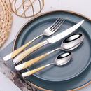 Axyaa Gold Plated Stainless Steel Cutlery Set Western Tableware Fork Spoon