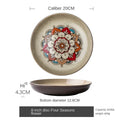 Axyaa Hand-Painted Ceramic Salad Plate Deep Dish - Chinese Style Creative Tableware