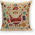 Axyaa Christmas Deer Throw Pillow Case - Festive Santa Claus Decor for Happy Holidays