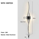 Axyaa LED Wall Lights: Bedroom TV Background Bedside Sconce, Black/White, AC85-265V