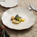 Axyaa Beige Ceramic Irregular Plate Set - Creative Molecular Cuisine Tableware