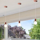 Axyaa Rose Gold LED Pendant Light: Modern Vintage Hanging Lamp for Living Room and Home