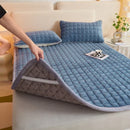 Axyaa Velvet Mattress Topper Blue Mattress - Quilted Thickened Skin-friendly Bed Linen