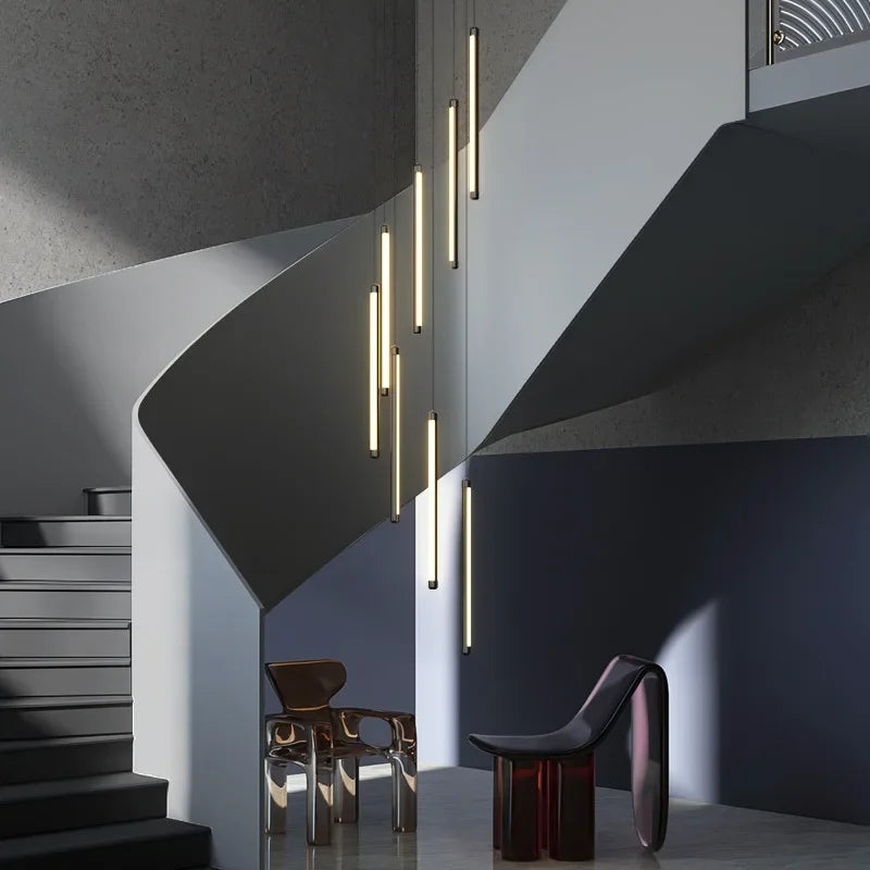 Axyaa Luxury Black LED Pendant Lights - Remote Control Dimmable Nordic Design