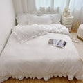 Axyaa European Simple Large Family Bedding Set with Quilt Cover, Pillow Cover, and Bed Sheet