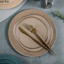 Axyaa Wood Grain Ceramic Steak Pasta Dessert Circular Plate Set