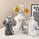 Axya Nordic Vase: Male Body Ceramic Decoration for Dried Flowers & Living Room