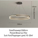 Axyaa Modern LED Round Chandelier for Dining Living Bedroom - Dimmable Ceiling Light