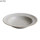 Axyaa Ceramic Dinner Set: Threaded Plates for Japanese Salad, Soup, Pasta - Restaurant Quality