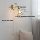 Axyaa Nordic LED Wall Sconce with Pull Chain Switch Rotation for Bedroom Dining Room