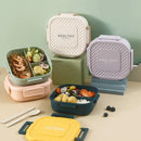 Axyaa Double-deck Divided Plastic Lunch Box - Kids Bento Box for Picnic & Fruit Salad