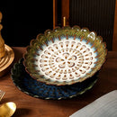 Axya Lace Peacock Porcelain Plate for Home, Dining, and Entertaining