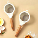 Axyaa Stainless Steel Flour Sieve with Wooden Handle - Baking Essential