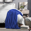 Navy Blue Fleece Plush Throw Blanket by Axyaa - Super Soft Cozy Flannel Blanket