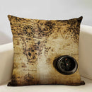 Nautical Compass Cushion Cover for Home, Office, Cafe & Car Decor - Axyaa Brand