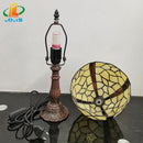 Axyaa Beige Glass Table Lamp Tiffany Style Bedroom Night Light