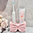 Charming Bowknot Ceramic Toothbrush Holder by Axyaa - Bathroom Storage Rack