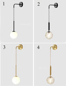 Axyaa Scandinavian LED Wall Lamp Nordic Round Bedside Reading Light E27