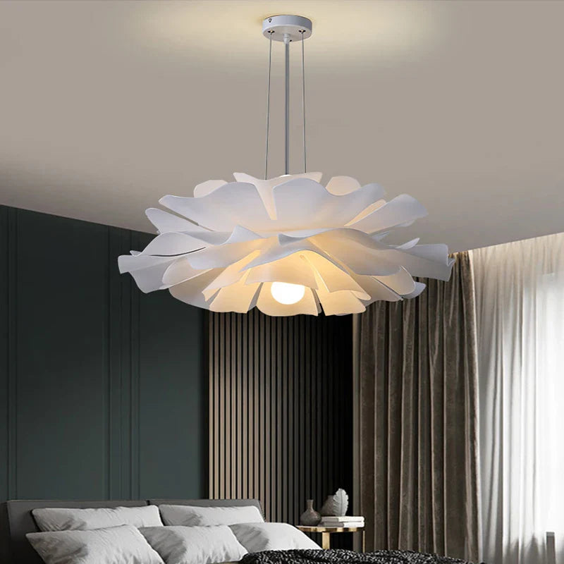 Axyaa White Flower Chandelier Nordic Modern Creative Bedroom and Dining Room Lighting
