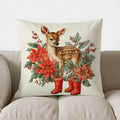 Axyaa Snowman & Gifts Christmas Pillow Cover for Sofa, Bedroom, Car