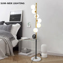 Axyaa Nordic Glass Ball Vertical Floor Lamp, Luxury LED Standing Lamp for Living Room or Bedroom.